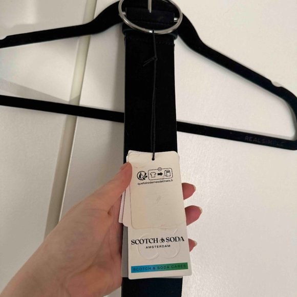 NEW Scotch & Soda Black Suede Belt - Retails for $128 - Picture 3 of 7